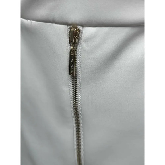 Marciano Mock Neck White Fit & Flare Dress Size Small Stretch Hoco - Picture 9 of 12